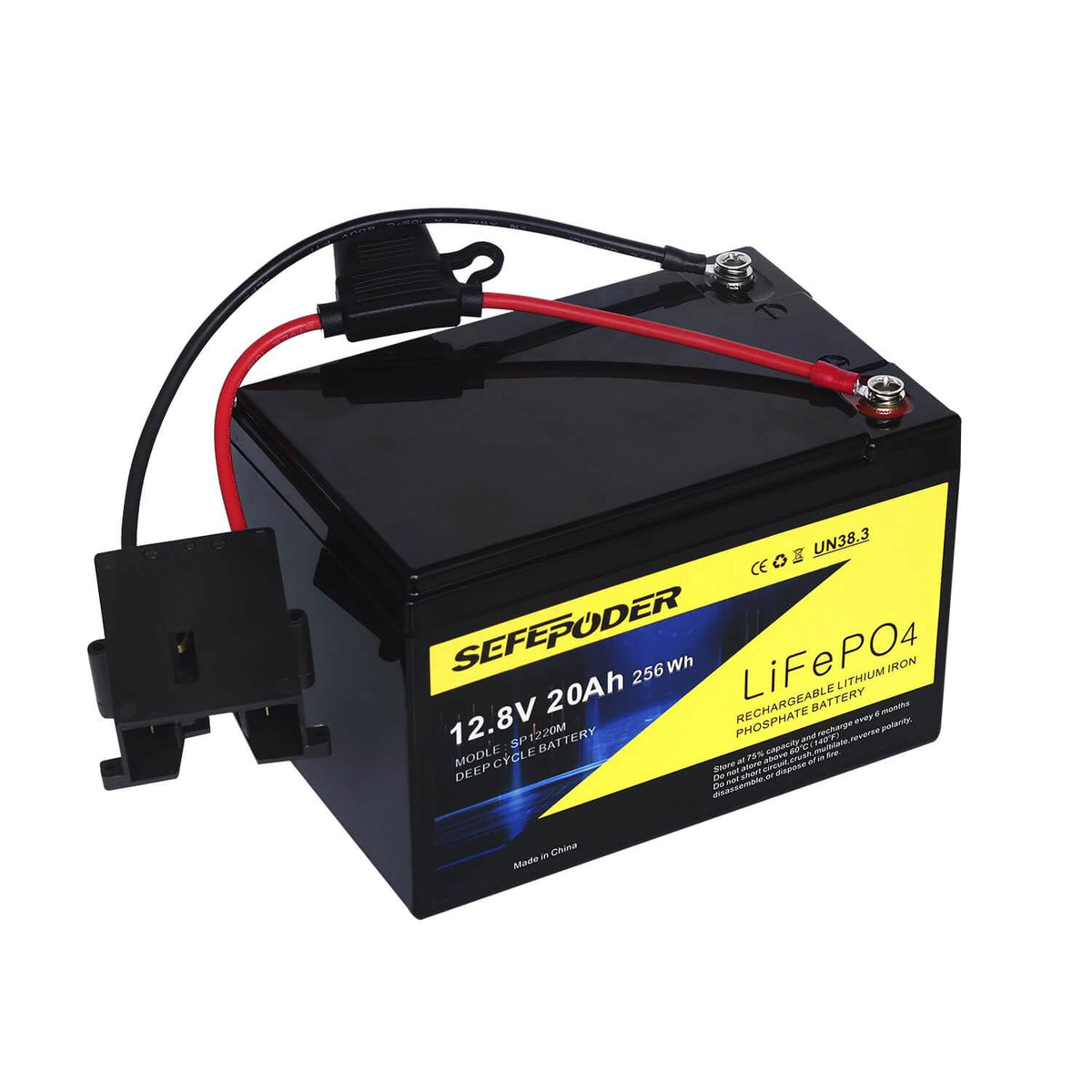 SEFEPODER battery front view showing compact design and easy swap-in benefit