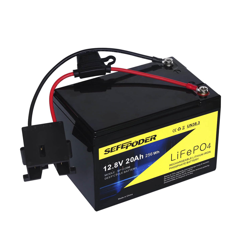 SEFEPODER battery front view showing compact design and easy swap-in benefit