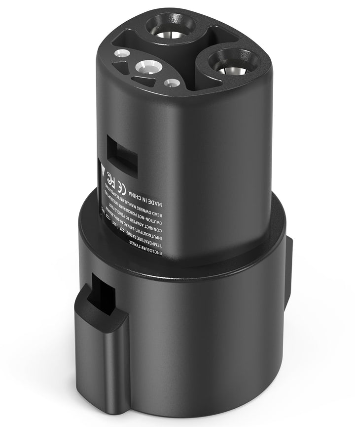 SEGUMA adapter front view showing connector and compact profile for easy charging
