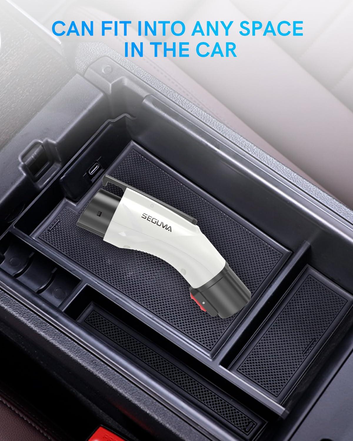 SEGUMA adapter in hand to show lightweight, travel-friendly size and convenience