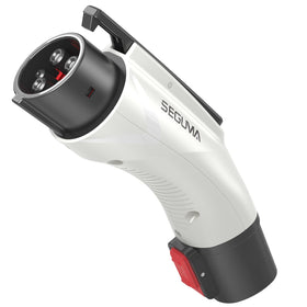 SEGUMA adapter front view showing connectors and compact design for portability