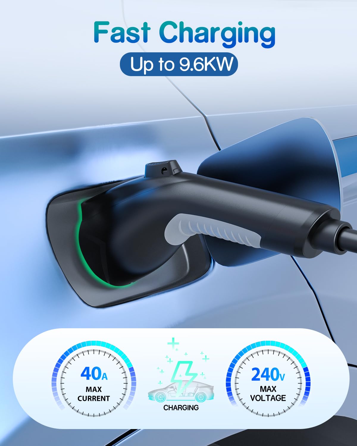 SEGUMA extension in use on a home driveway demonstrating extended charging convenience