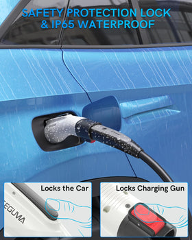 SEGUMA adapter plugged into a Tesla charger demonstrating expanded charging access