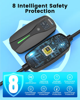 SEGUMA charger housing highlighting IP66 weather resistance and durable construction