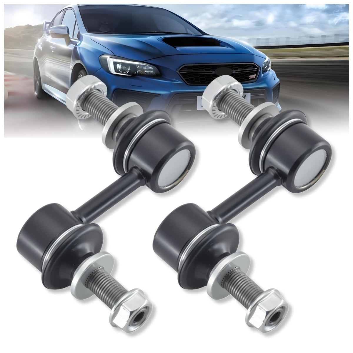 SegurVelo front sway bar link packaging showing included pair and benefit of ready replacement