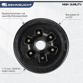 SEHNSUCHT brake drum close-up highlighting corrosion-resistant finish