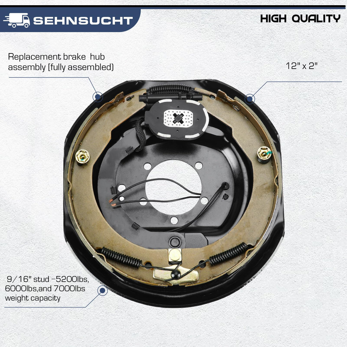SEHNSUCHT electric brake assembly detail showing shoe and hardware for dependable stopping