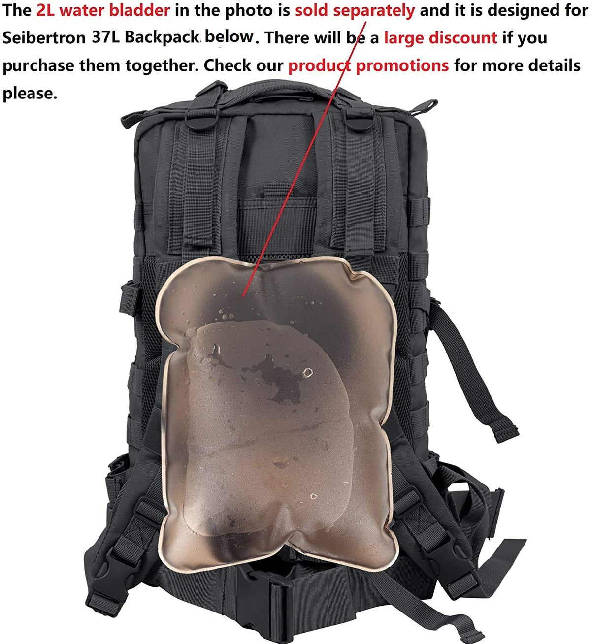 Seibertron padded back panel and straps for long-wear comfort