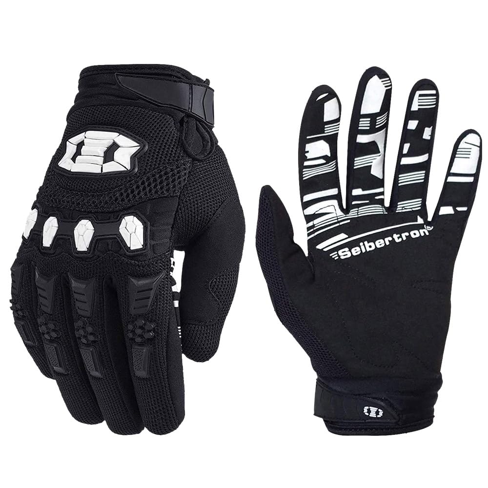 Seibertron gloves front view showing fit and durable design for confident control