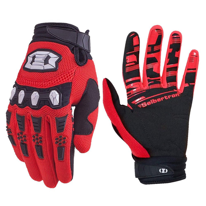 Seibertron front view of red gloves showing design and fit benefits