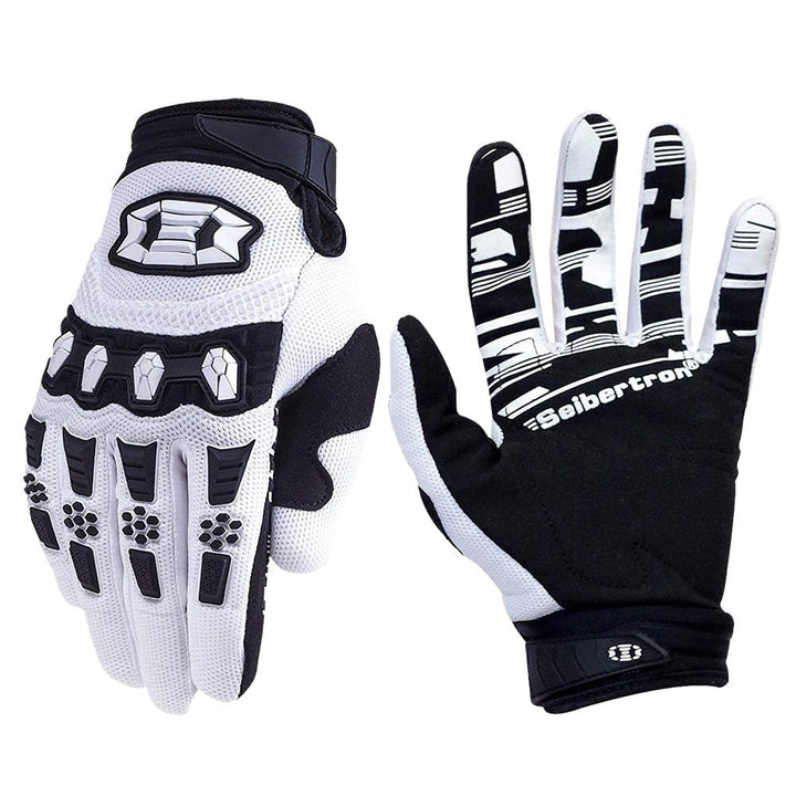 Seibertron front view white glove showing race cut and secure fit