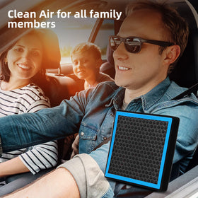 SEINECA lifestyle shot with car interior showing fresher cabin air benefit