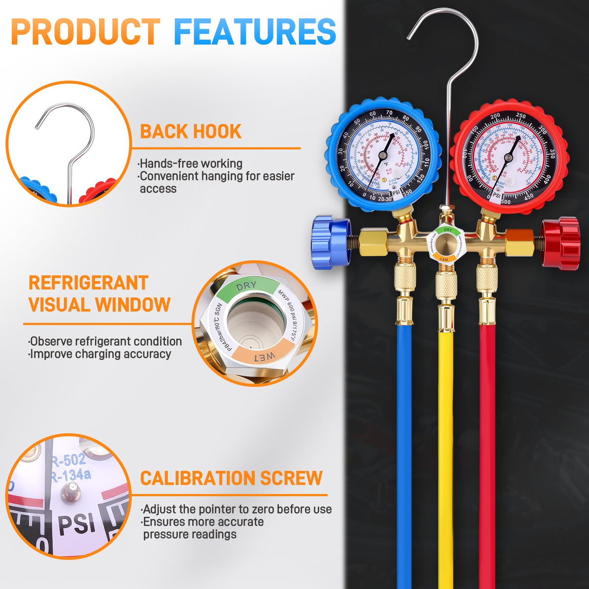 Sejaede reinforced 5ft color-coded hoses detail showing anti-kink layers and durable flexibility advantage