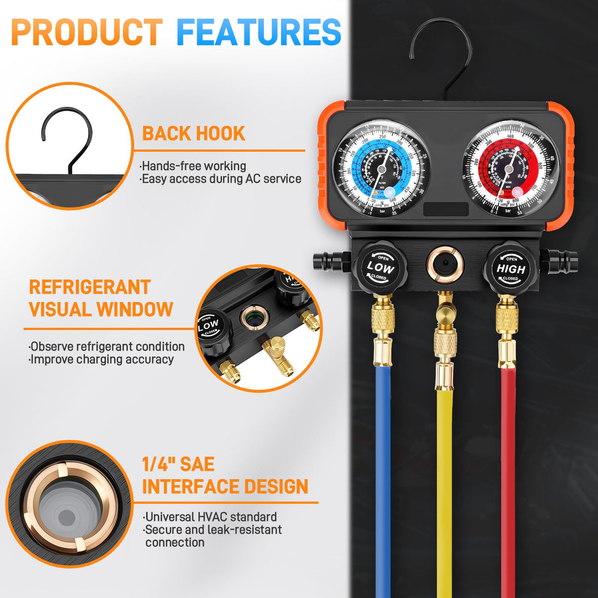 Sejaede color-coded hoses and brass fittings demonstrating leak-resistant connections