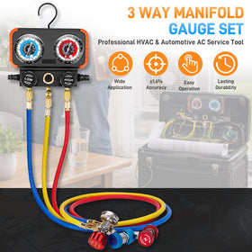 Sejaede manifold connected to car AC system for on-vehicle diagnostic use