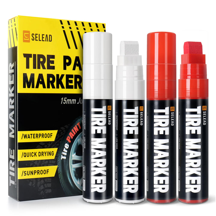SELEAD front packaging showing four jumbo tire markers and colors, clear product view
