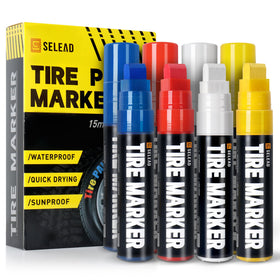 SELEAD front packaging showing four jumbo tire marker colors and benefits