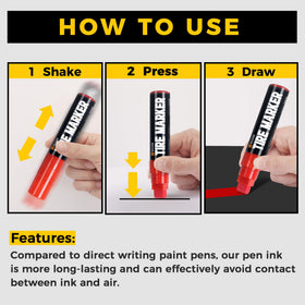 SELEAD markers applied to wood, glass, and rock demonstrating versatile surface use