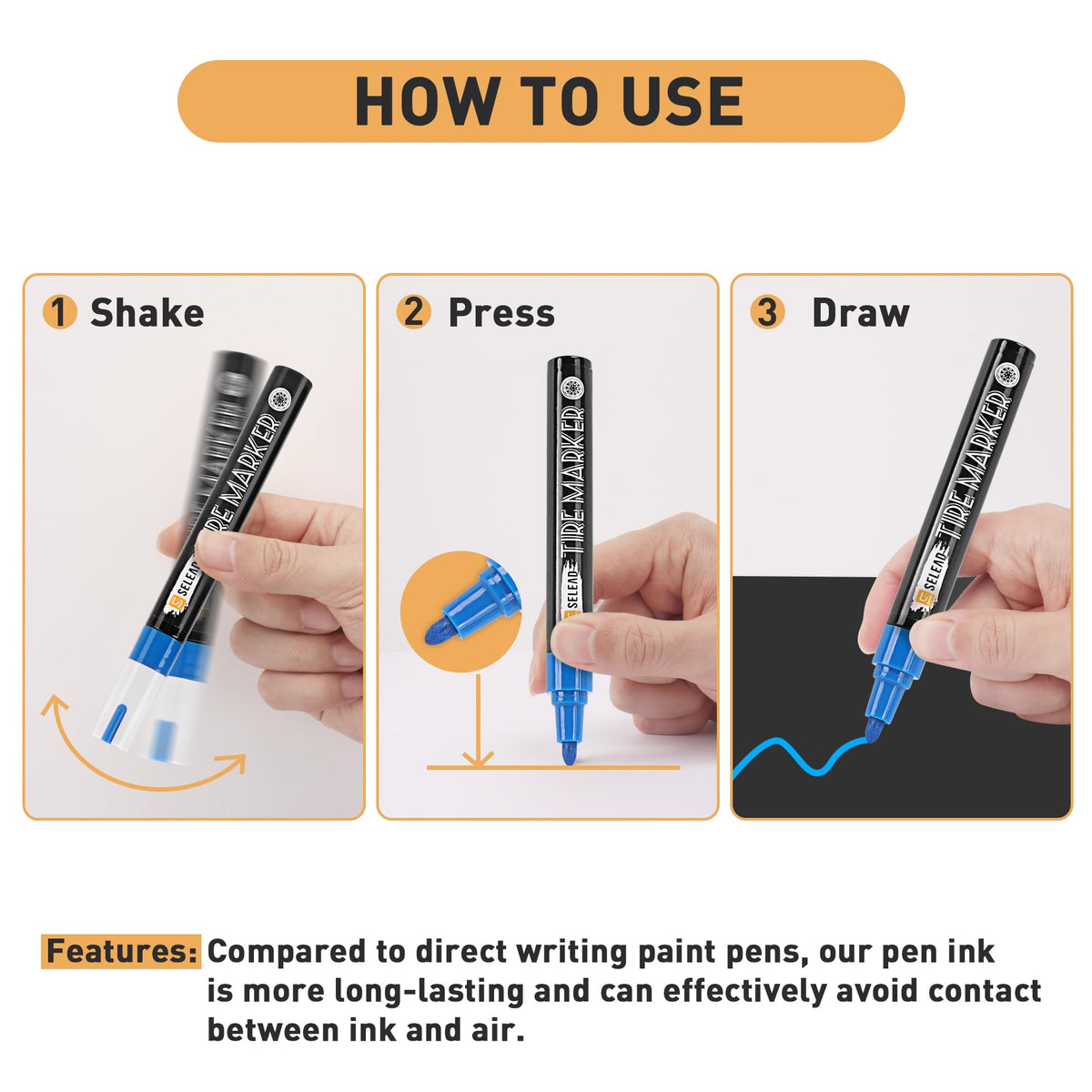 SELEAD pen beside ruler for scale showing compact size and travel-friendly benefit