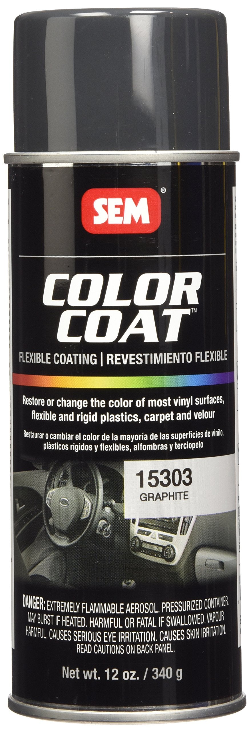 SEM 15303 graphite color coat front can view showing label and finish benefit