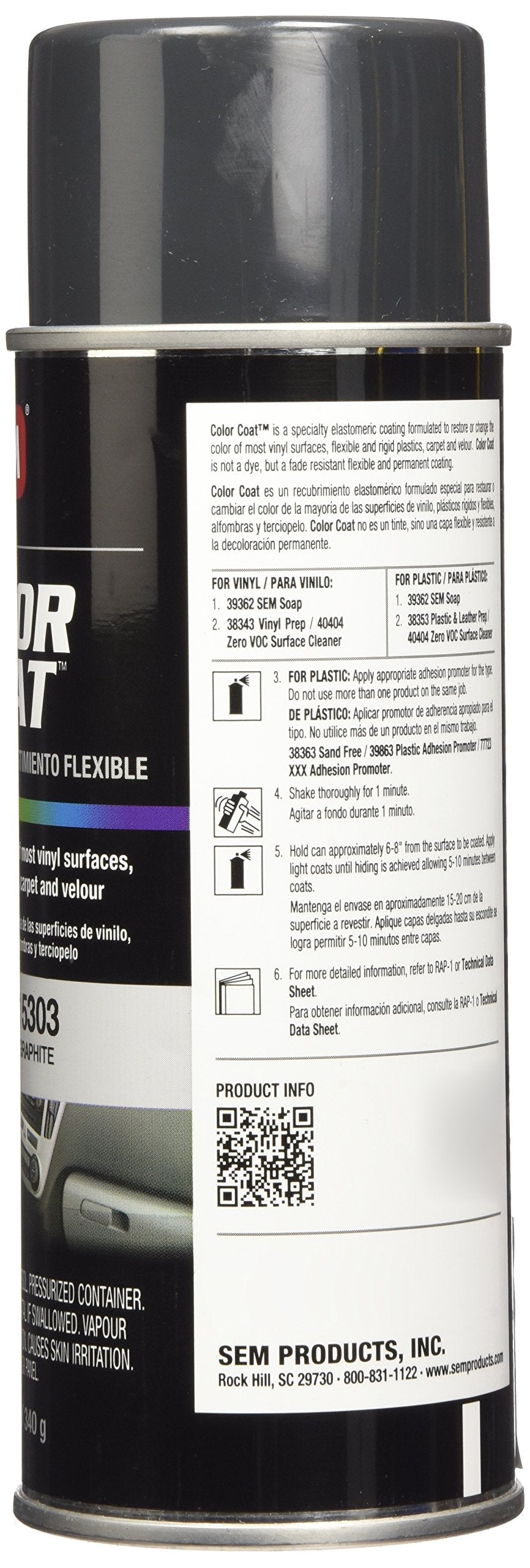 SEM graphite spray texture close-up showing smooth consistent coverage benefit