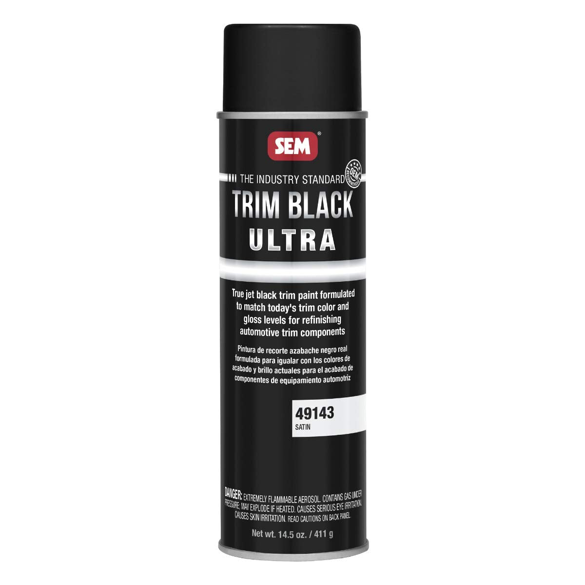 SEM 49143 can front view showing label and professional satin finish benefit