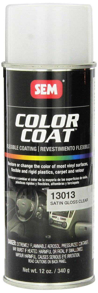SEM satin clear bottle front showing label and protecting refinished surfaces
