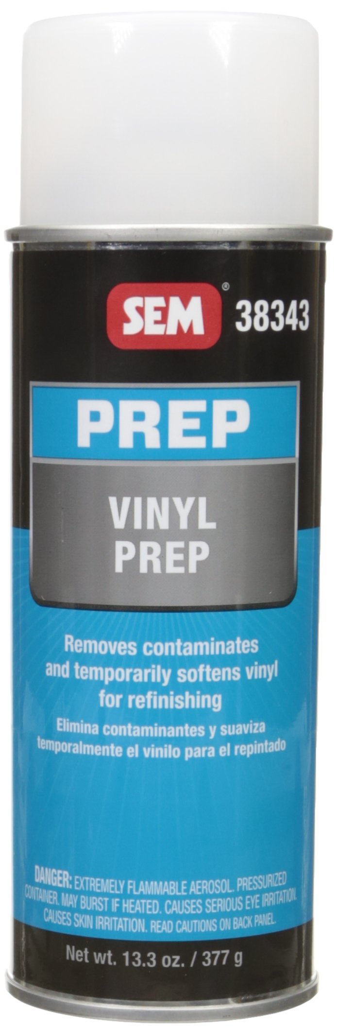 SEM aerosol front label showing cleaner and adhesion prep benefits