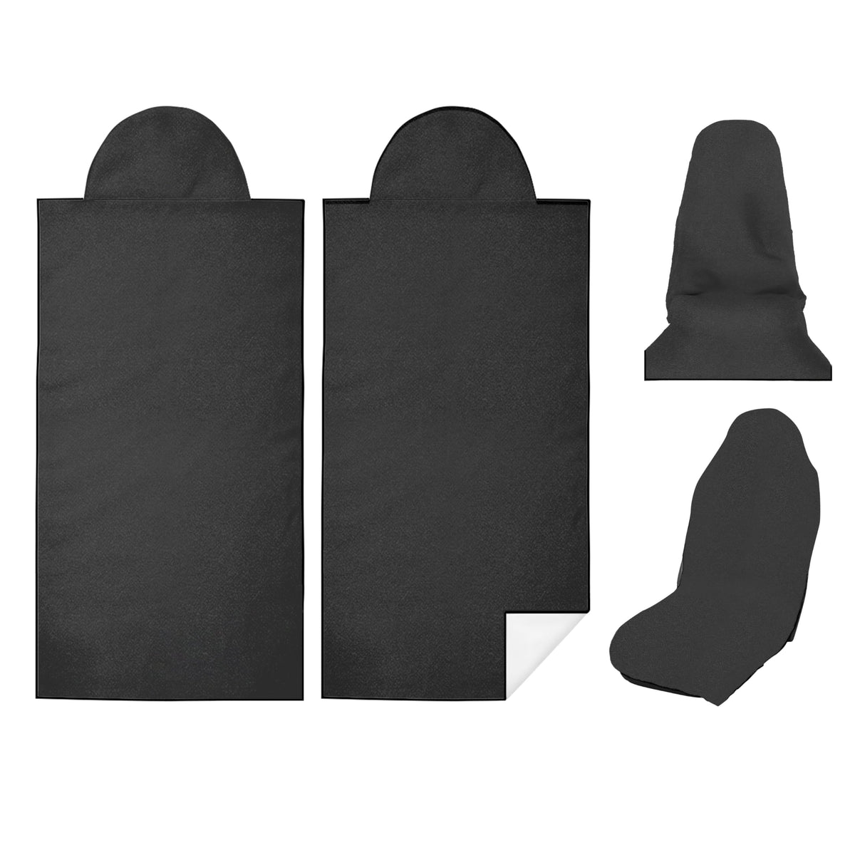 Semtomn front packaging view showing two black seat towel covers protecting seats