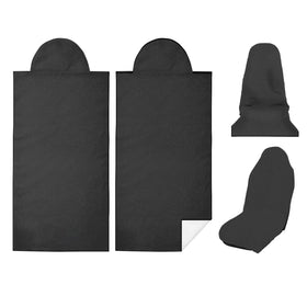 Semtomn front packaging view showing two black seat towel covers protecting seats