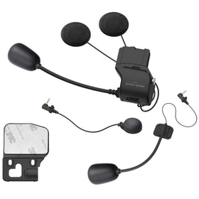 Sena 50S clamp kit front view showing sleek black housing and easy mount benefit
