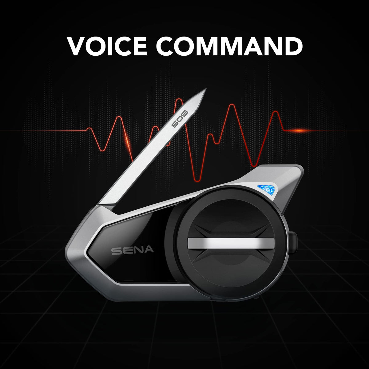 Sena 50S premium microphone detail for clearer voice pickup in wind