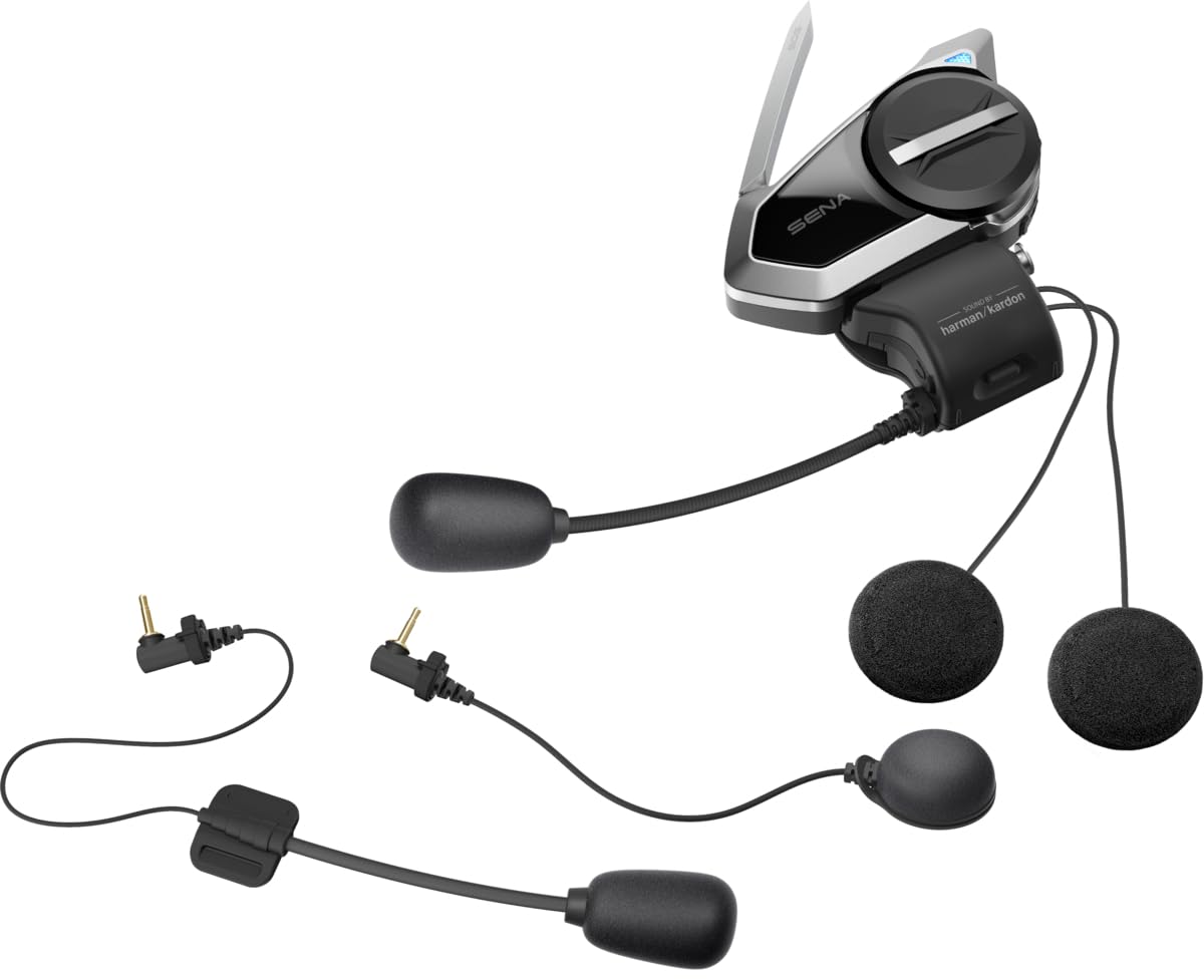Sena 50S with charging cable showing fast-charge convenience for quick use