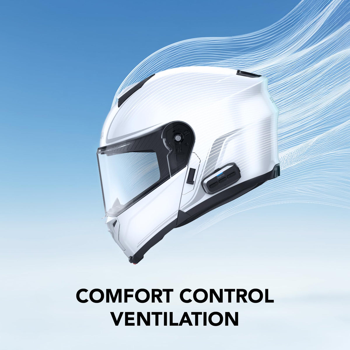 Sena OUTRUSH 2 side control and microphone detail enabling easy communication management