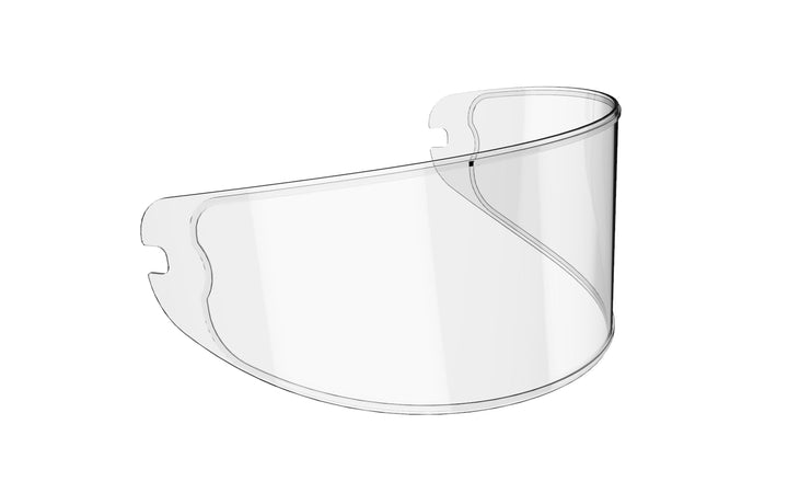 Sena Pinlock insert on OUTRUSH R visor front view showing clear vision benefit