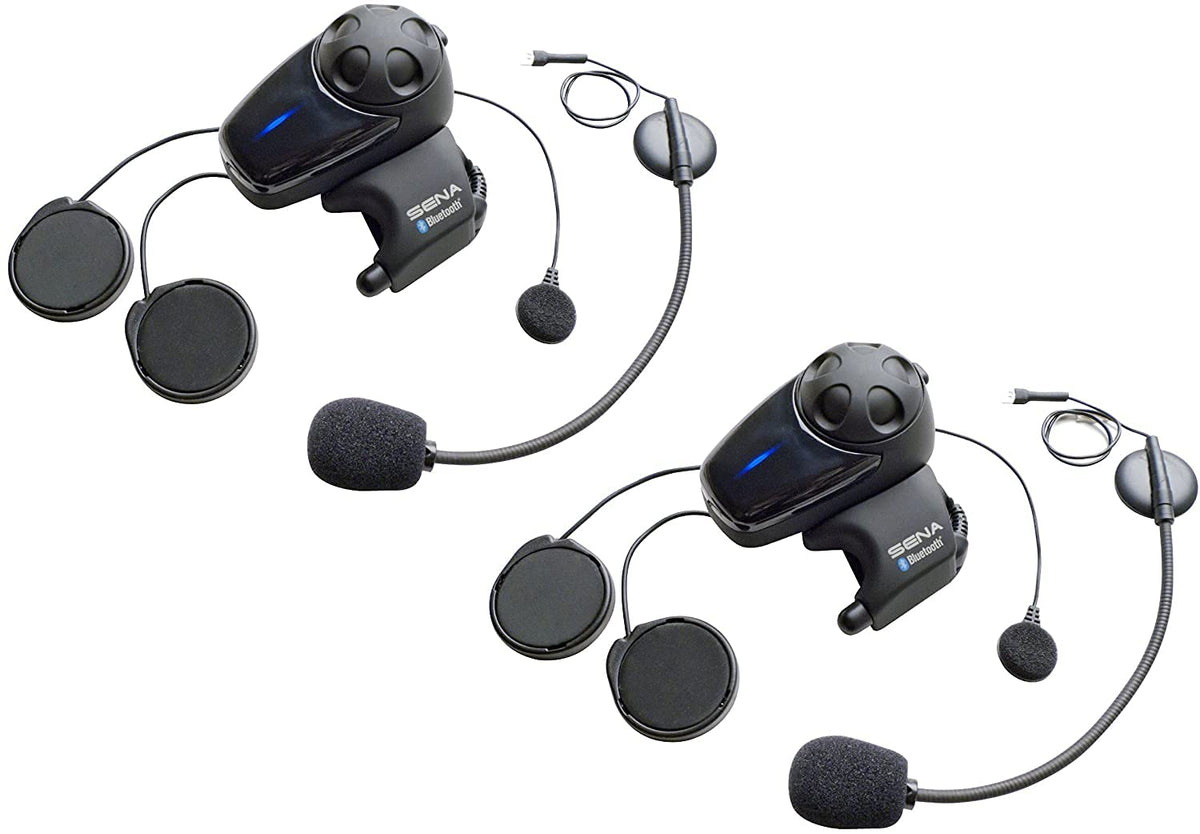 sena smh10d front view showing headset units and mounting brackets for easy install