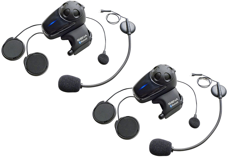 sena smh10d front view showing headset units and mounting brackets for easy install