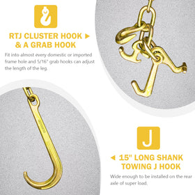 SENKEYFE 15-inch J-hook detail showing long shank for secure axle fitment