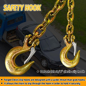 SENKEYFE chain texture close-up highlighting yellow galvanized corrosion resistance