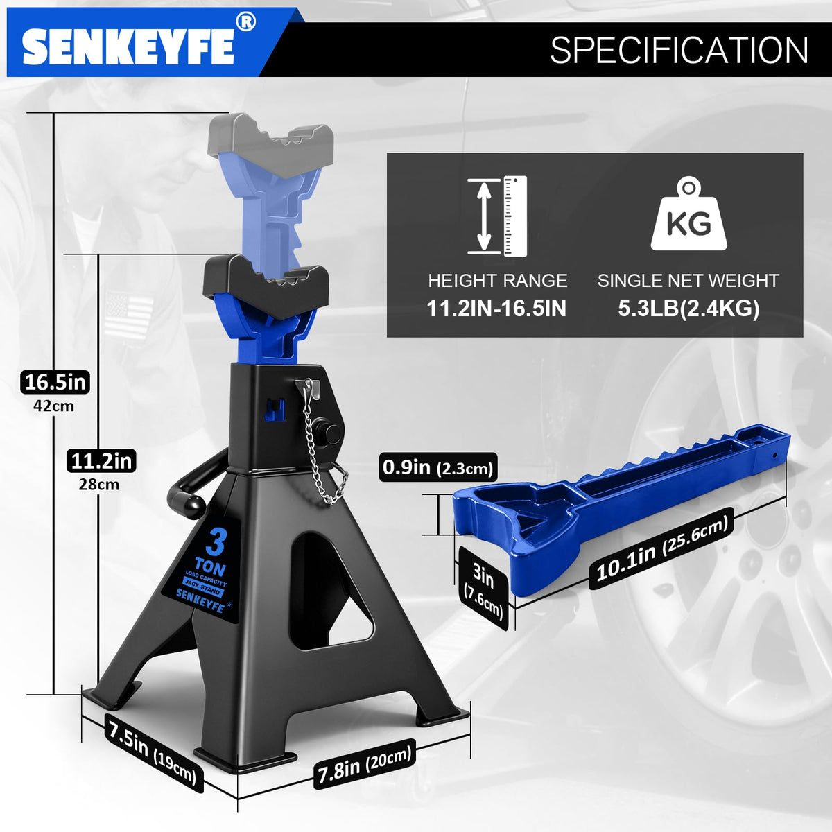 SENKEYFE double pin locking mechanism close-up providing redundant safety