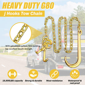SENKEYFE grab hook engaged on chain link for quick length adjustment