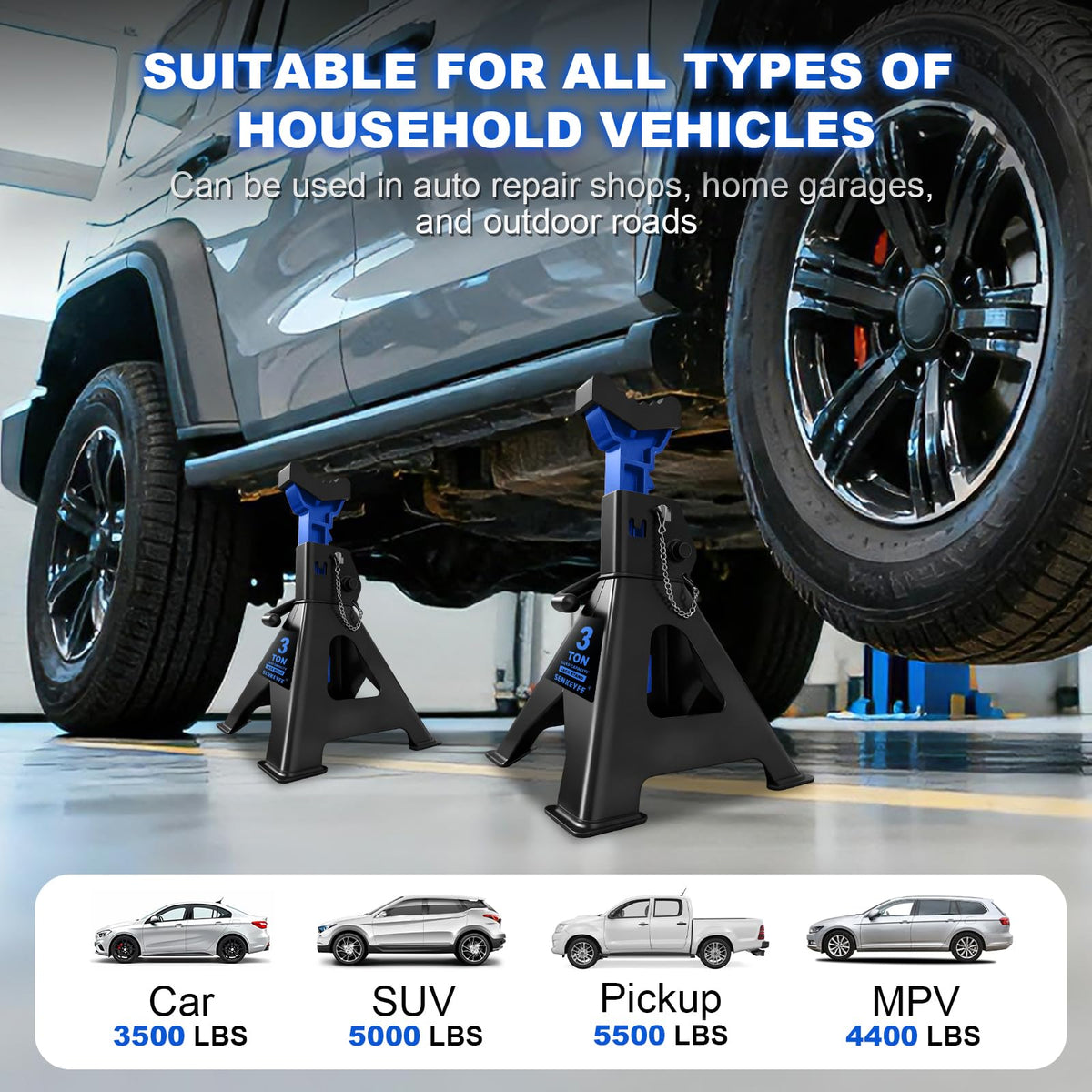 SENKEYFE height adjustment scale visible from 11 to 23 inches aiding setup