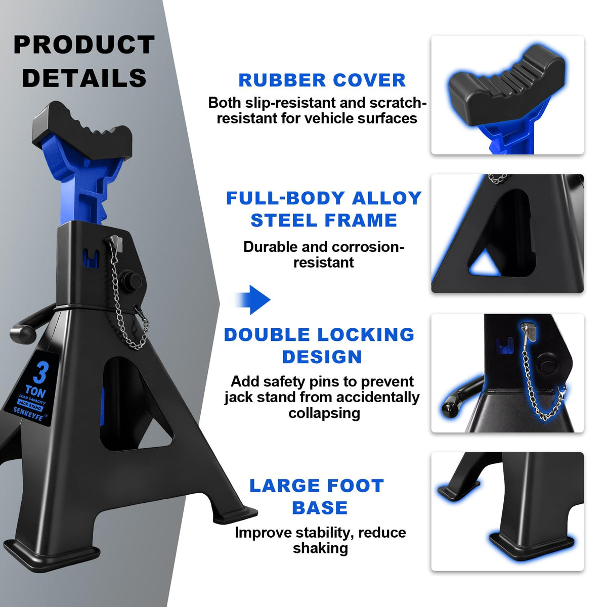 SENKEYFE rubber saddle close-up protecting vehicle paint while improving grip
