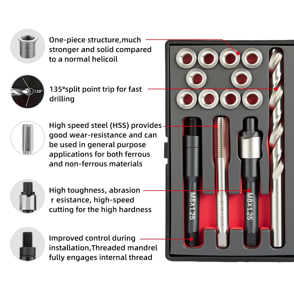 SENNMONN HSS drill and tap close-up demonstrating precision cutting for accurate thread restoration