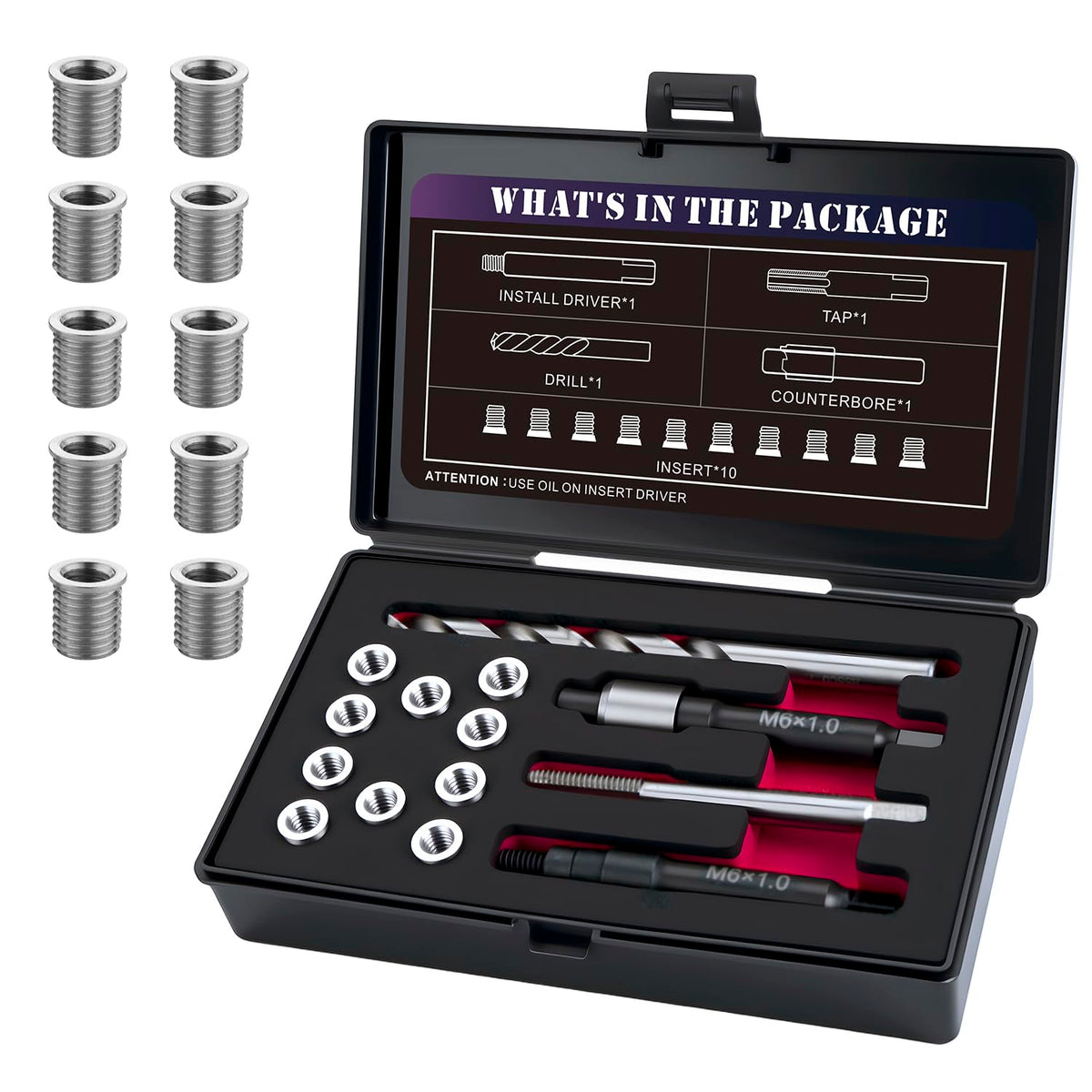 SENNMONN kit front layout showing all tools and ten inserts for easy identification and convenience