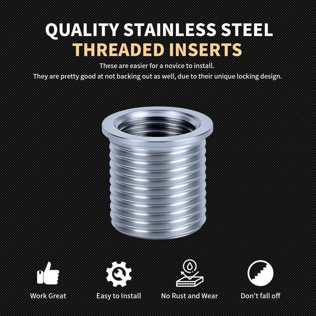 SENNMONN single insert seated in metal demonstrating durable reinforced thread benefit