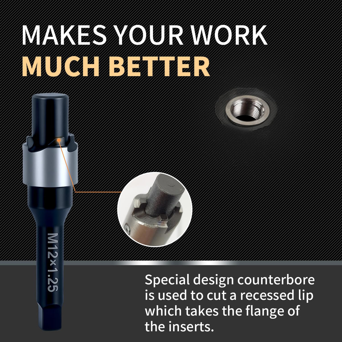 SENNMONN with bolt beside insert showing scale and correct bolt fit benefit