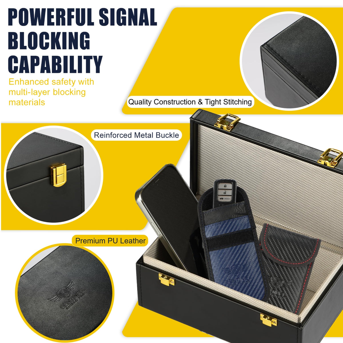 Sentinel Shield Pro interior with keys and small phone demonstrates organized multi-device security