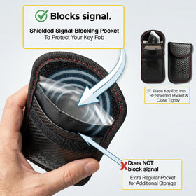 Sentinel Shield Pro metal clasp close-up highlights durable lock for reliable signal isolation