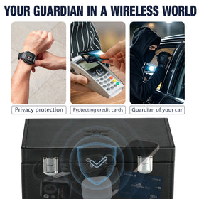 Sentinel Shield Pro pouch in hand demonstrating portability and quick on-the-go shielding